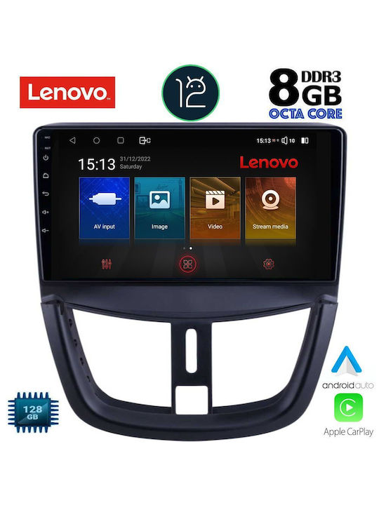 Lenovo Sistem Audio Auto pentru Peugeot 207 2007> (Bluetooth/USB/AUX/WiFi/GPS/Partitură) cu Ecran Tactil 9"