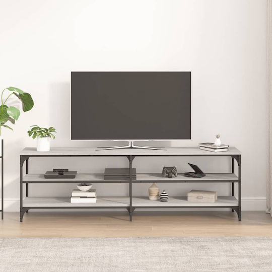 Έπιπλο Τηλεόρασης από Μέταλλο & Ξύλο Γκρι Μ160xΠ30xΥ50cm