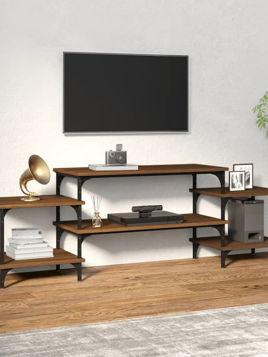 TV Stand from Metal & Wood Brown L157xW35xH52cm