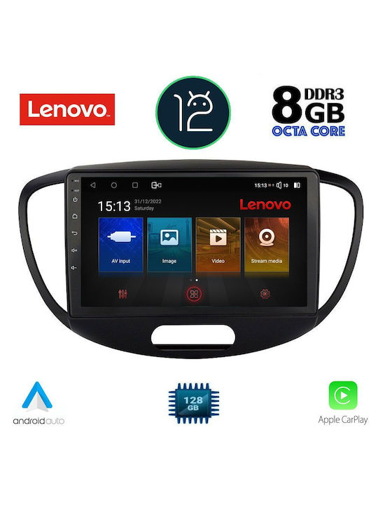 Lenovo Sistem Audio Auto pentru Hyundai i10 2008-2013 (Bluetooth/USB/AUX/WiFi/GPS/Partitură) cu Ecran Tactil 9"