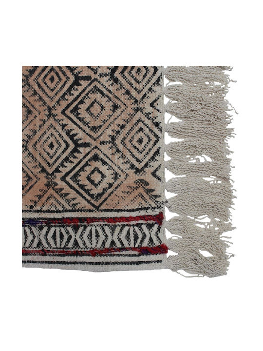 ArteLibre Piersică Bumbac Covor Rectangular Bumbac Bej Negru