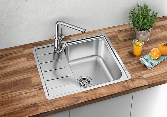 Blanco Lemis 46 S-IF Ένθετος Νεροχύτης Inox Brushed Μ60.5xΠ50cm Ασημί