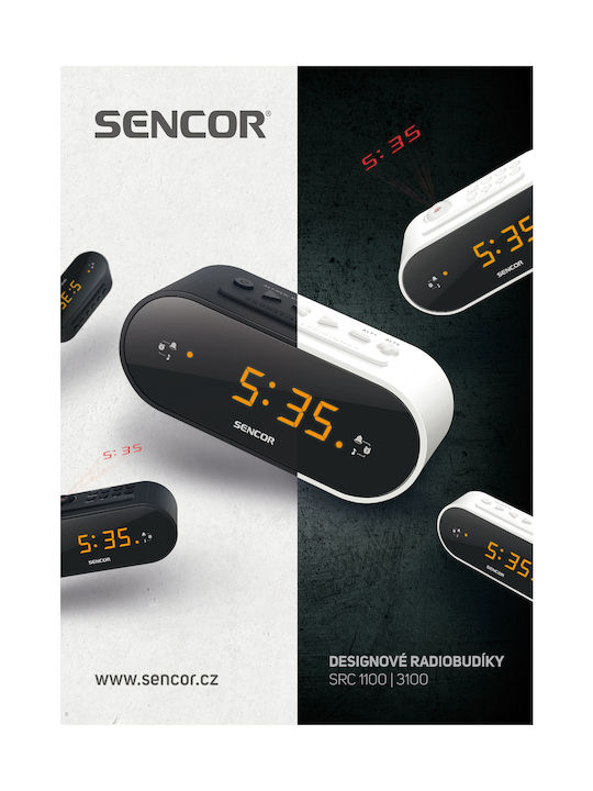 Sencor SRC1100 W Tisch-Digitaluhr mit Wecker & Radio SRC 1100 W