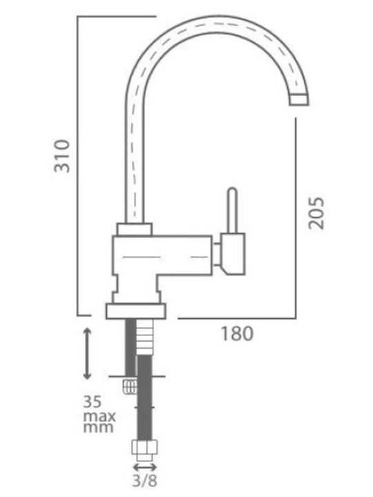 Kerasus Kerasus Ruby Kitchen Faucet Counter Black