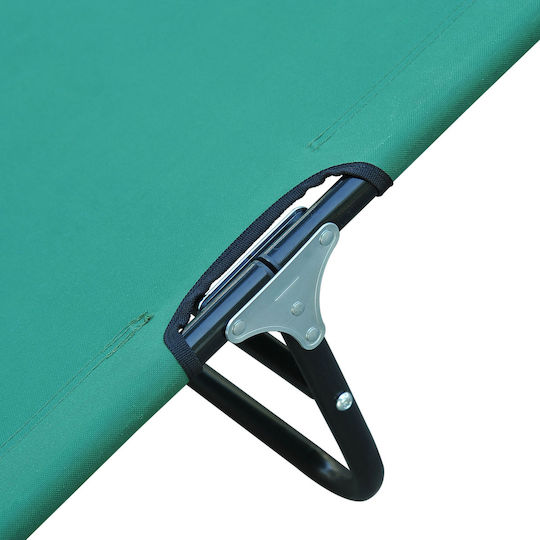 Outsunny Foldable Metallic Beach Sunbed Green 190x56x28cm