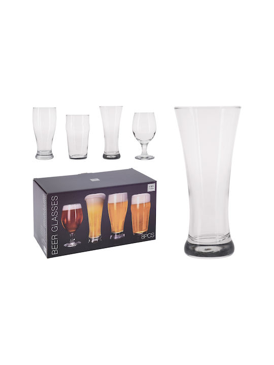 Glass Set Beer, μπίρας made of Glass 400ml 8pcs