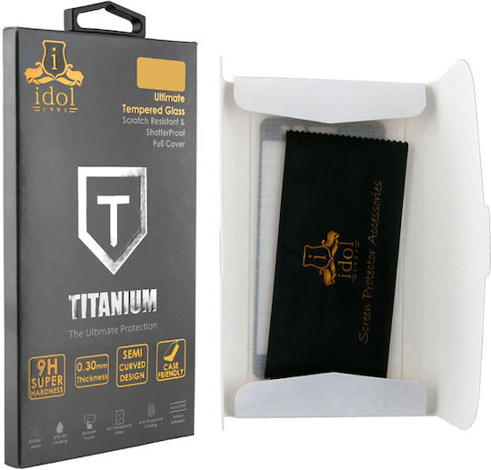 Idol 1991 Titanium Semi Curved 0.25mm Full Glue Full Face Tempered Glass Black (Redmi 12C) 8335020