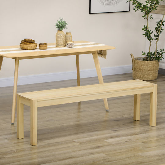 Dining Room Bench with Wooden Surface Brown 150x33x45cm