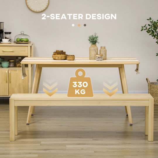 Dining Room Bench with Wooden Surface Brown 150x33x45cm