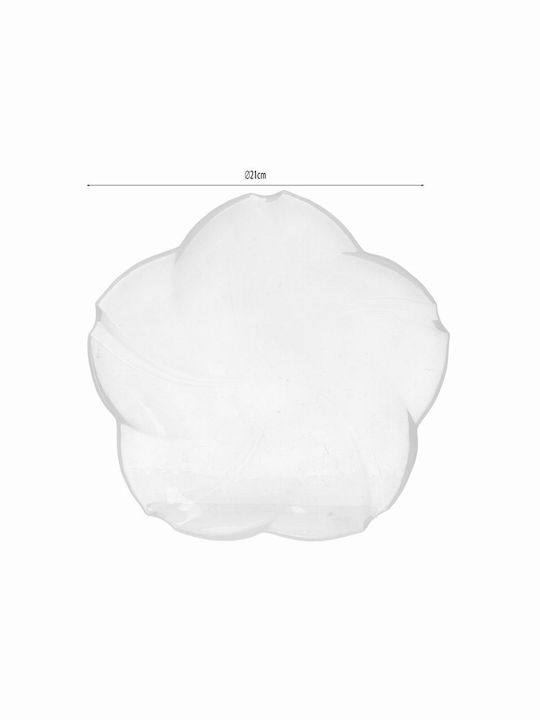 Click Plate Desert Glass White with Diameter 21cm 1pcs