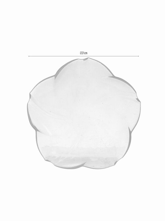 Click Plate Desert Glass Orange with Diameter 21cm