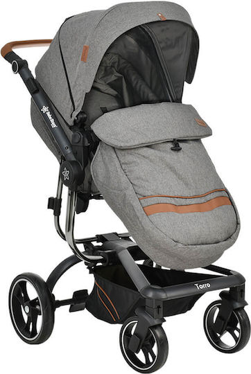 Bebe Stars Torro Adjustable 3 in 1 Baby Stroller Suitable for Newborn Gray 10.6kg