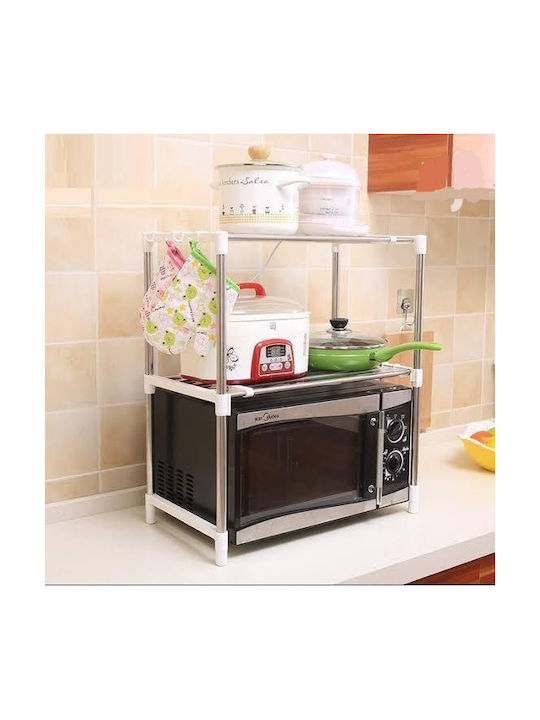 Suport Pentru Cuptor Cu Microunde Din Plastic 85x25x60,5 Cm Argintiu