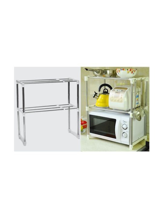 Suport Pentru Cuptor Cu Microunde Din Plastic 85x25x60,5 Cm Argintiu