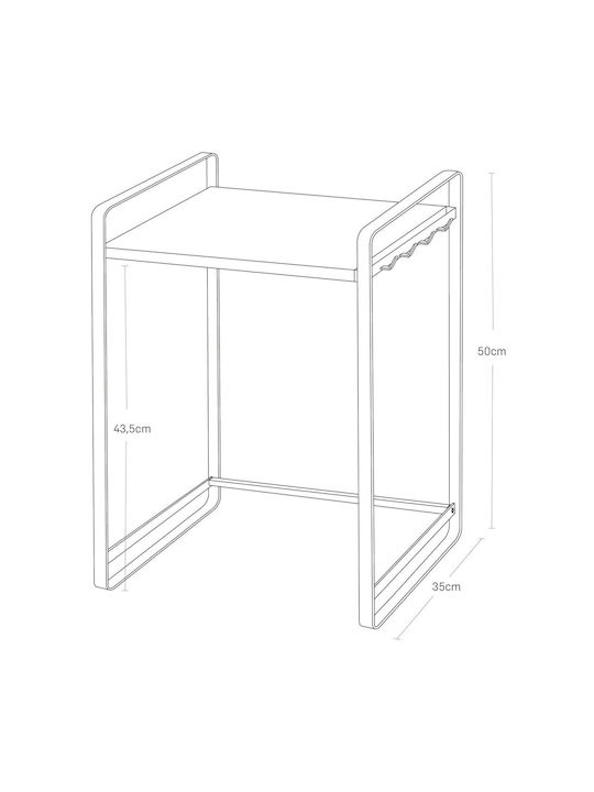 Yamazaki Βάση για Φούρνο Μικροκυμάτων Inox 73x35x35εκ. Λευκή