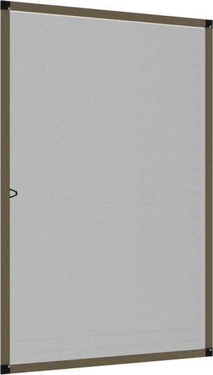 vidaXL Mosquito Net Window Permanent Aluminum Brown with Frame 120x90cm