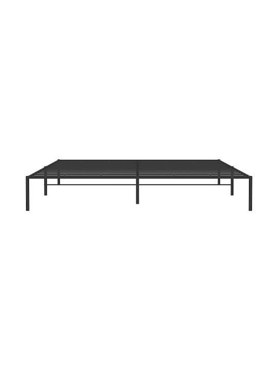 King Size Metallbett Schwarz mit Lattenrost für Matratze 193x203cm