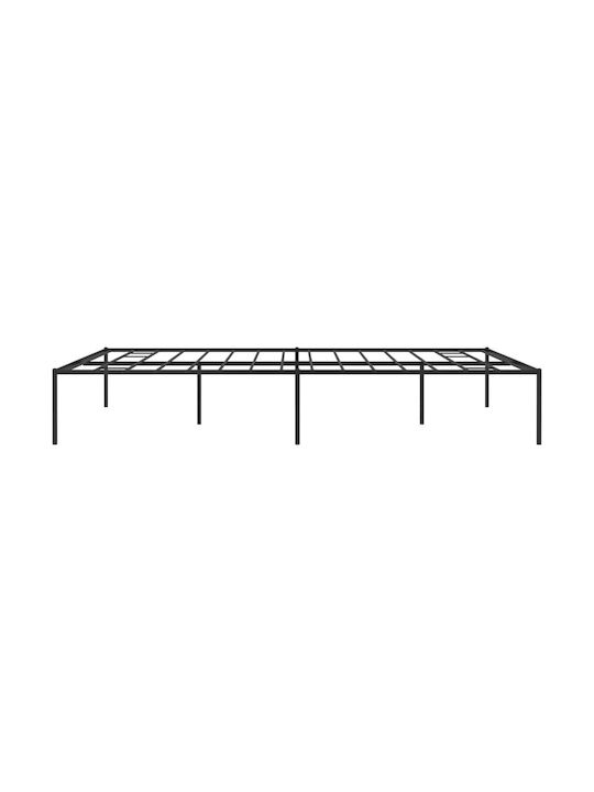 King Size Metallbett Schwarz mit Lattenrost für Matratze 193x203cm