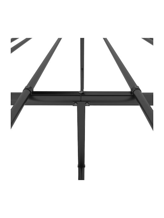 King Size Metallbett Schwarz mit Lattenrost für Matratze 193x203cm