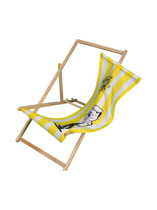 Vintage Mascot Deckchair Yellow 90x55x80cm