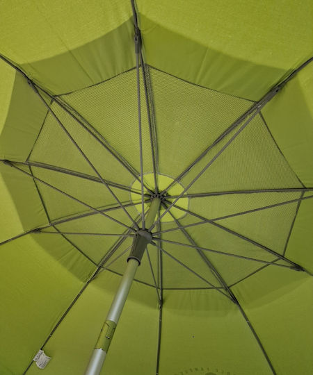 Maui & Sons Faltbarer Strandsonnenschirm aus Aluminium Durchmesser 2,2 m mit UV-Schutz und Strand Sonnenschirm Kiwi