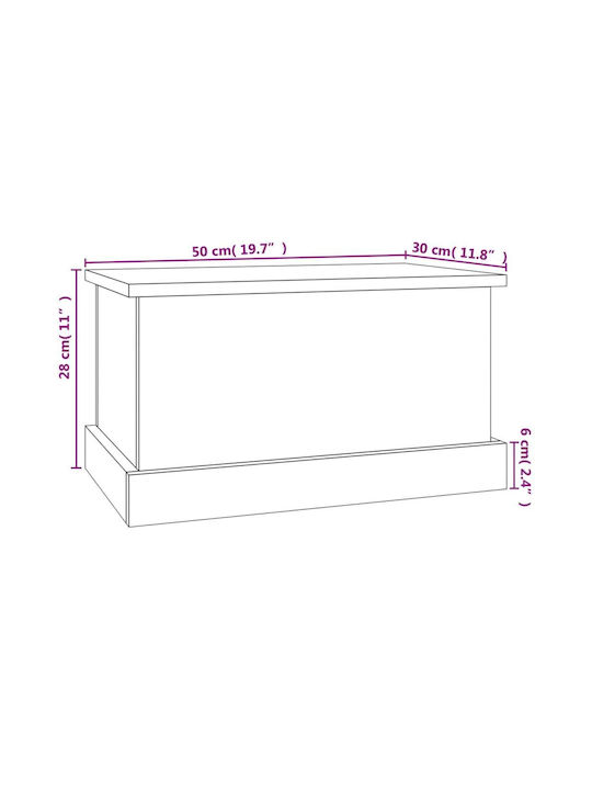 vidaXL Wooden Decorative Trunk Black 50x30x28cm