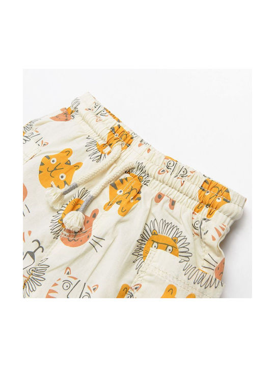 Shorts with tiger and lion print BEIGE CCB2402561