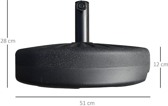 Outsunny Umbrella Stand made of Plastic in Black Color 51x51x28cm