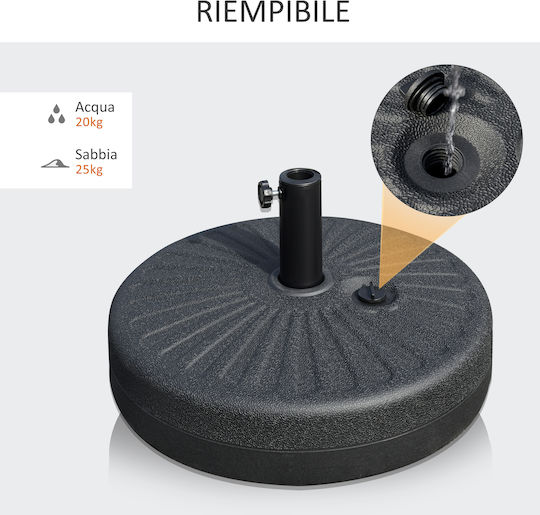 Outsunny Umbrella Stand made of Plastic in Black Color 51x51x28cm