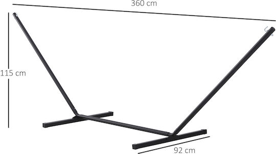 Outsunny Βάση Αιώρας Μεταλλική Μαύρη 360x92x115cm