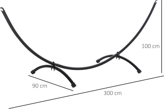 Outsunny Βάση Αιώρας Μεταλλική Μαύρη 300x90x100cm