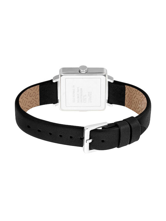 Esprit Watch with Black Leather Strap