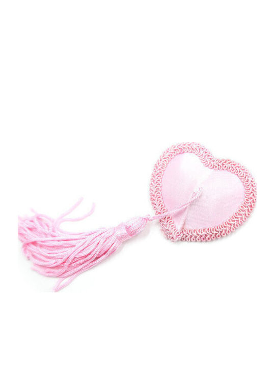 Naughty Toys Heart Nipple Covers Ροζ με Φούντες