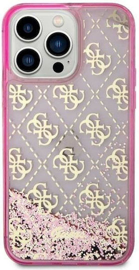 Guess Liquid Glitter Back Cover Σιλικόνης Ροζ (iPhone 14 Pro Max)