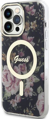 Guess MagSafe Задна корица Силикон Flower (iPhone 14 Pro Max - iPhone 14 Про Макс) GUHMP14XHCFWSK