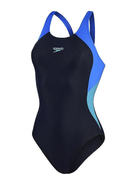 Athletic One-Piece Swimsuit Black/Lilac