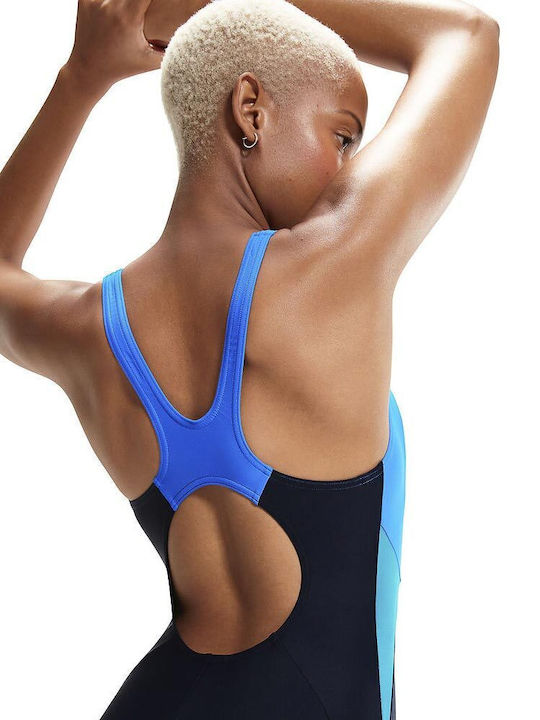 Athletic One-Piece Swimsuit Black/Lilac