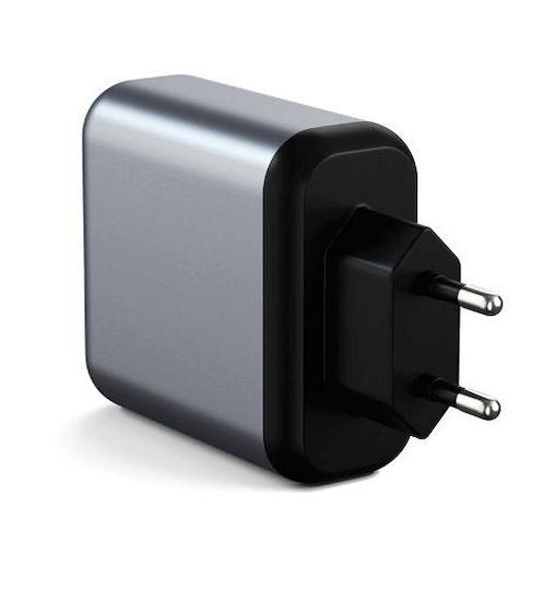 Satechi Φορτιστής Χωρίς Καλώδιο με Θύρα USB-A και Θύρα USB-C 30W Power Delivery Space Gray (ST-MCCAM-EU)