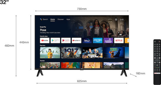 TCL Smart Fernseher 32" Full HD LED 32S5400AF HDR (2023)