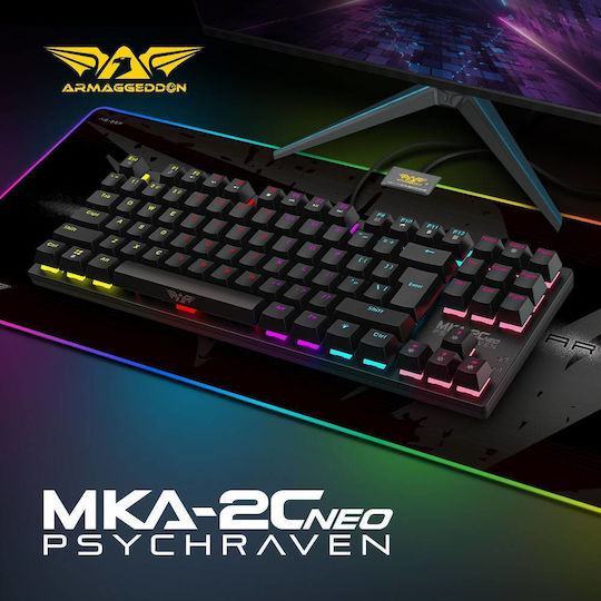 Armaggeddon MKA-2C Neo Gaming Mechanical Keyboard Tenkeyless with Custom Blue switches and RGB lighting (English US)