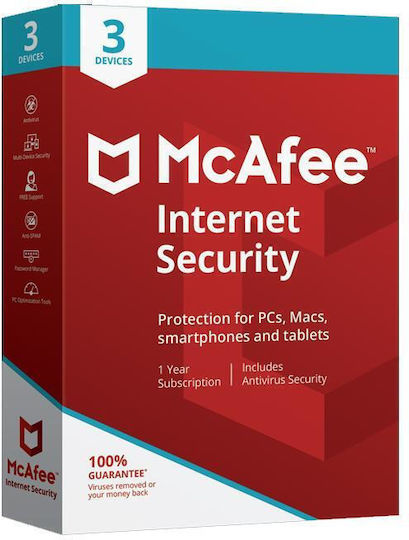 McAfee Internet Security 2022 für 3 Geräte und 1 Jahr Nutzung (Elektronische Lizenz)