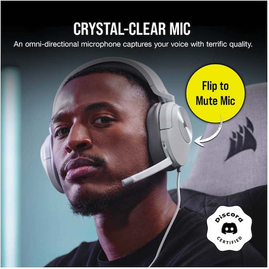 Corsair HS55 Surround Over Ear Gaming Headset with Connection 3.5mm White