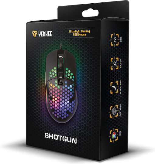 Yenkee Shotgun YMS 3030 RGB Gaming Ποντίκι 6400 DPI Μαύρο