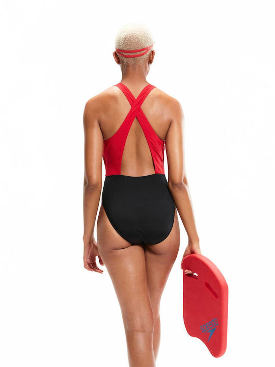 Speedo Αθλητικό Ολόσωμο Μαγιό Black/Red