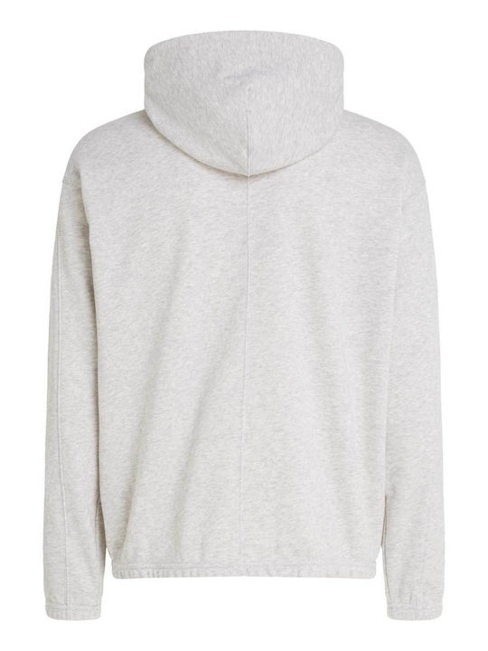 Calvin Klein Men's Sweatshirt Jacket with Hood White