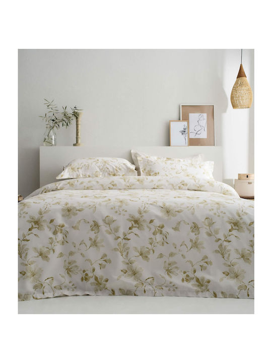 Vesta Home Rebecca 1 Κουβερλί Υπέρδιπλο Βαμβακοσατέν Λαδί 230x270cm