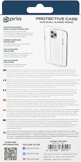 Prio Protective Cover Back Cover Σιλικόνης 1.3mm Διάφανο (iPhone 11 Pro)