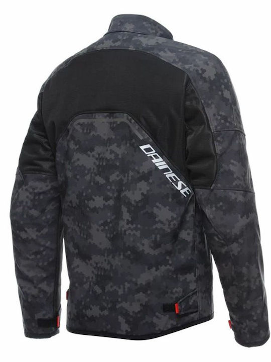 Dainese Ignite Air Tex Sommer Herren Motorradjacke Camo-Gray / Black / Fluo Red