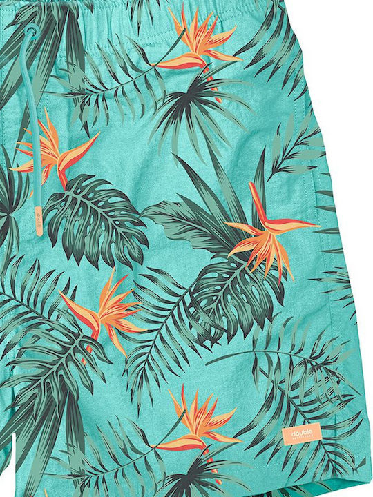 Double Men's Swimwear Shorts Turquoise with Patterns