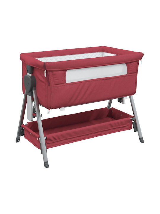 vidaXL Cradle with Mattress and Side Opening Red